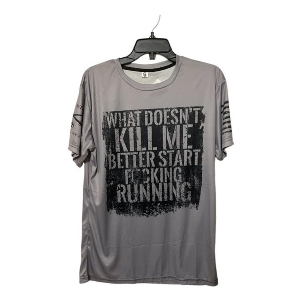 Unbranded Men's Grey Graphic "What Doesn't" Silky T-shirt Size S
